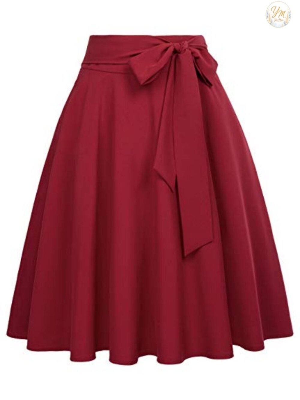 Women High Waisted A-Line Midi Skirt with Pockets Flared Pleated